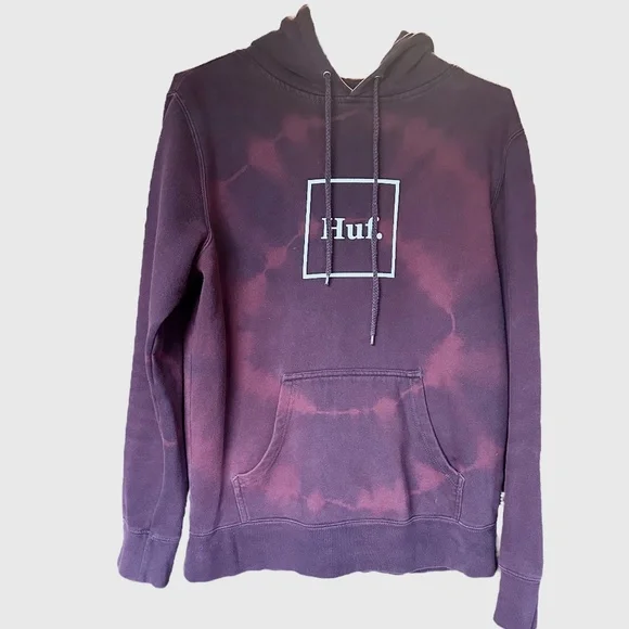 HUF Shirts Huf Worldwide Maroon Tie Dye Hoodie Sz M Poshmark